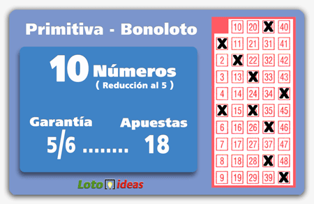 10 números en reducción al 5 por 18 apuestas 10 números en reducción al 5 por 18 apuestas