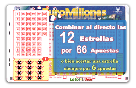 Euromillones - Combinaciones para acertar las dos estrellas o una de ellas