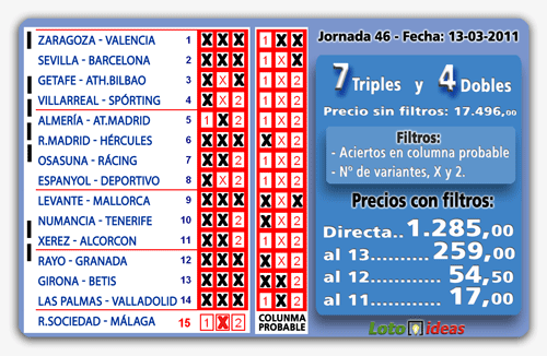 La Quiniela - 7 Triples y 4 Dobles desde 34 apuestas