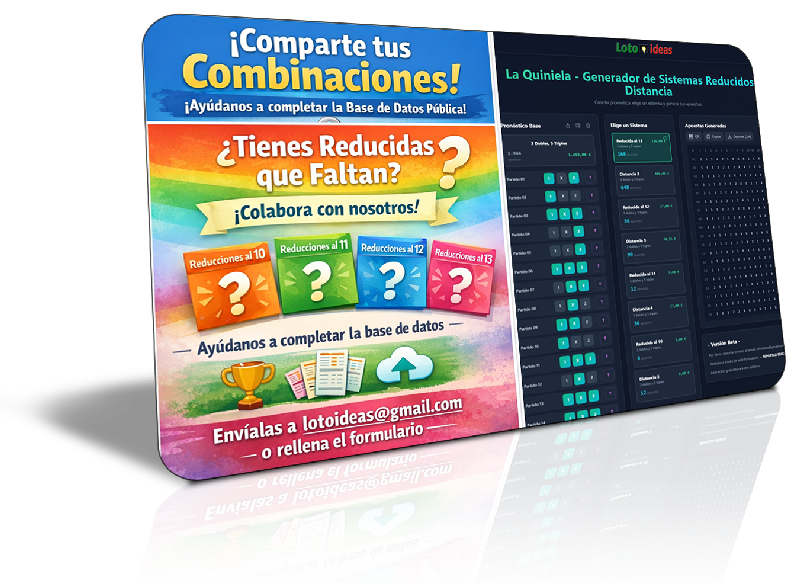 Comparte tus combinaciones reducidas de quiniela