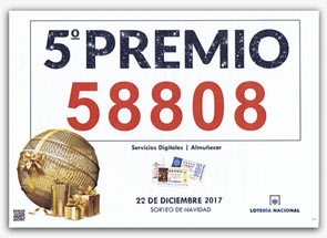 Lotería Navidad - Quinto Premio 22 Diciembre 2017 Lotería Navidad - Quinto Premio 22 Diciembre 2017