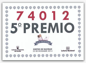 Lotería Navidad - Quinto Premio 22 Diciembre 2014 Lotería Navidad - Quinto Premio 22 Diciembre 2014